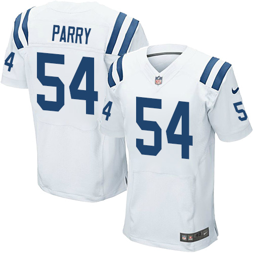 Men's Elite David Parry Nike Jersey White Road - #54 NFL Indianapolis Colts